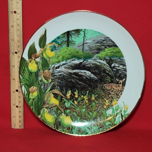 VTG Decorative Plate Royal Windsor Lady Slipper Orchid Wildflowers of the South - Picture 10 of 12